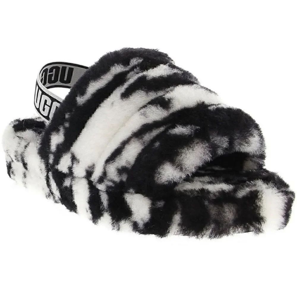 10 ugg bbw tie dye marble fluff yeah slipper shoe sandal
